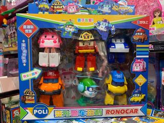 (868-6 335B) Đồ chơi 6 xe ô tô Robocar Poli lắp ghép biến hình