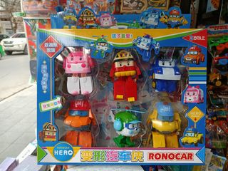 (868-6 335B) Đồ chơi 6 xe ô tô Robocar Poli lắp ghép biến hình
