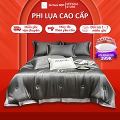 Bộ Ga Giường 5 Món Hệ Thống Nệm Set Chăn Ga Gối Đệm Lụa Thái Trải Giường Chăn Trần Bồng Trải Giường 5 Món Sang Trọng