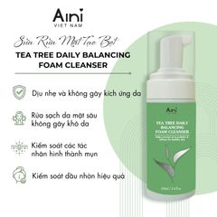 Sữa Rửa Mặt Tạo Bọt AINI Tea Tree 100ml - Dưỡng Da Cân Bằng Độ Ẩm, Làm Sạch Bụi Bẩn, Giảm Mụn, Phù Hợp Với Da Nhạy Cảm