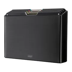 Bộ thớt thép không gỉ Joseph Joseph 60171 Folio Black - Thiết kế hiện đại, tiện lợi cho nhà bếp, 4 tấm thớt chất lượng cao, chống trượt