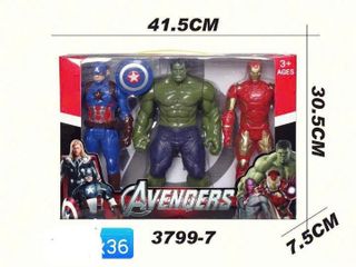 Bộ Đồ Chơi Mô Hình Superhero Avengers - Hulk, Iron Man, Captain America 30cm - Quà Tặng Trẻ Em Yêu Siêu Anh Hùng