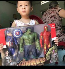 Bộ Đồ Chơi Mô Hình Superhero Avengers - Hulk, Iron Man, Captain America 30cm - Quà Tặng Trẻ Em Yêu Siêu Anh Hùng