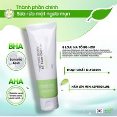 Sữa Rửa Mặt Ngừa Mụn The Nature Book Hàn Quốc - Dưỡng Ẩm, Làm Sạch Sâu, Giúp Da Mịn Màng và Không Mụn