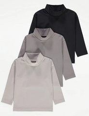 Set 3 Áo Thu Đông Cao Cổ Cho Bé - Hàng Chính Hãng Geo UK, Chất Liệu Cotton Mềm Mại, Dễ Mix Đồ, Giữ Nhiệt Ấm Áp