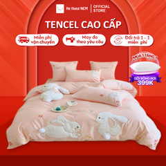 Bộ ga giường cute dễ thương Hệ Thống Nệm cao cấp Bộ set chăn ga drap grap phủ trải giường gối nệm đệm 5 món mát lạnh