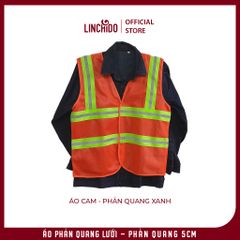 Áo phản quang màu cam dây phản quang 5cm màu Xanh APK003