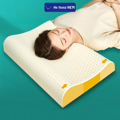 Gối Cao Su Non Hỗ Trợ Cổ Vai Gáy - Giấc Ngủ Thoải Mái, Thiết Kế Thoáng Khí 40x60cm - Sản Phẩm Cao Cấp Giảm Đau Mỏi