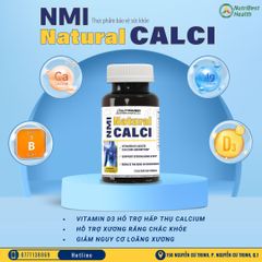 Viên uống NMI Natural Calci - Hỗ trợ xương và răng chắc khỏe, giảm nguy cơ loãng xương, 60 viên - Thực phẩm chức năng Mỹ