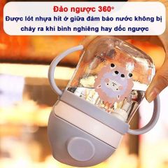 Bình Nước Cho Bé 300ml - Bình Tập Uống Chống Sặc Cao Cấp, Ống Hút Silicon An Toàn, Chịu Nhiệt, Thiết Kế Tiện Dụng