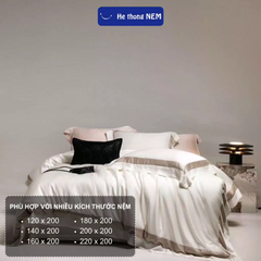 Bộ chăn ga 5 Món Lụa Tencel 80s Cao Cấp Hệ Thống Nệm Chính Hãng bộ drap chăn ga gối nệm giường vải lụa tencel cao cấp