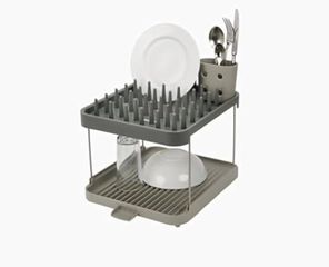 Giá úp bát đĩa 2 tầng Joseph Joseph 85150 - Dụng cụ nhà bếp tiện dụng màu xám, thiết kế hiện đại và thông minh cho mọi căn bếp