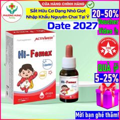 Sắt Hữu Cơ Hi-Femax 30ML Dạng Nhỏ Giọt Cho Bé - Giúp Tăng Cường Hồng Cầu, Hỗ Trợ Ngăn Ngừa Thiếu Máu Trẻ Sơ Sinh, Nhập Khẩu Từ Ý