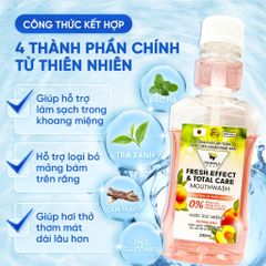 Nước Súc Miệng OKAMULA Hương Trái Cây 230ML - Làm Sạch Khoang Miệng, Thơm Mát và An Toàn Cho Cả Gia Đình