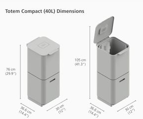 Thùng Rác Thông Minh Joseph Joseph Totem Compact 40L - Thiết Kế 2 Ngăn Phân Loại Rác, Khử Mùi, Tiết Kiệm Không Gian Sang Trọng