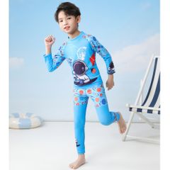 Đồ Bơi Bé Trai Họa Tiết Khoa Học Vũ Trụ Tay Dài Quần Dài Chống Nắng - Lý Tưởng Cho Mùa Hè