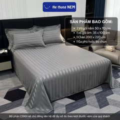 Bộ chăn ga gối 5 món Hệ Thống Nệm cao cấp bộ vỏ chăn ga ra drap grap gối nệm đệm 5 món phủ giường chuẩn khách sạn 5 sao