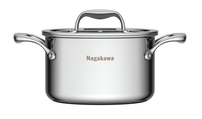 Bộ 3 Nồi Inox Nagakawa Natsu NAG1356 (16-20-24cm) - Nồi Đa Năng Chịu Nhiệt, Dùng Trên Mọi Loại Bếp, Sang Trọng Cho Nhà Bếp