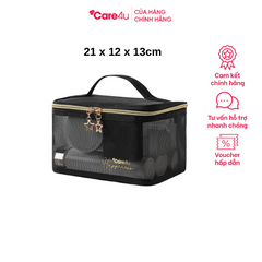Túi Đựng Mỹ Phẩm Cao Cấp Care4U 21x12x13 cm - Túi Lưới Thanh Lịch, Tiện Lợi Cho Du Lịch và Công Sở, Quà Tặng Hữu Ích
