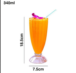 Bộ 6 Ly thủy tinh sinh tố SODA sọc QIANLI IC028 | 340ml