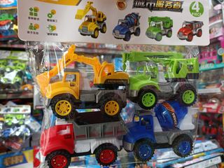 Bộ Đồ Chơi 4 Xe Ô Tô Chạy Bằng Đà - Công Trường Xây Dựng Dành Cho Trẻ Em Từ 3 Tuổi, An Toàn, Giáo Dục, Giải Trí