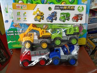Bộ Đồ Chơi 4 Xe Ô Tô Chạy Bằng Đà - Công Trường Xây Dựng Dành Cho Trẻ Em Từ 3 Tuổi, An Toàn, Giáo Dục, Giải Trí