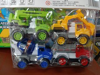 Bộ Đồ Chơi 4 Xe Ô Tô Chạy Bằng Đà - Công Trường Xây Dựng Dành Cho Trẻ Em Từ 3 Tuổi, An Toàn, Giáo Dục, Giải Trí