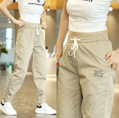 quần jogger nam nữ bo gấu chất liệu kaki