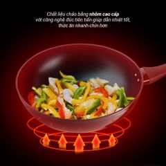 Chảo Chống Dính Kim Cương 26cm Nagakawa NAG2651 - Chảo Sâu Lòng Đáy Từ Phù Hợp Mọi Loại Bếp, Chất Liệu Nhôm Cao Cấp