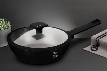 Chảo Sâu Lòng Berlinger Haus BH/7089N 24cm Màu Đen - Bộ Sưu Tập Monaco, Lớp Chống Dính TitanPro, Tiết Kiệm Năng Lượng