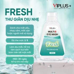 Nước Rửa Mắt VIPLUS+ Multi B Eye Wash 300ml - Bổ Sung Độ Ẩm & Vitamin, Làm Sạch Dịu Nhẹ Cho Mắt