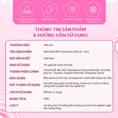 Nước Rửa Mắt Travel Size VIPLUS+ 13ml - Multi B Eye Wash Extra - Chăm Sóc Mắt Sạch Sâu, Dưỡng Ẩm, Giảm Mỏi Mắt
