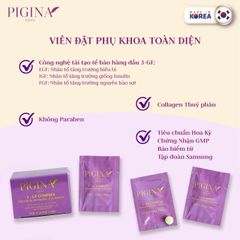 Viên Đặt Phụ Khoa Pigina Premium - Giải Pháp Vệ Sinh Vùng Kín, Cân Bằng pH và Khử Mùi Hiệu Quả, Hộp 18 Viên 500mg