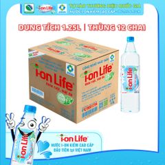 Nước uống ion kiềm thương hiệu i-on Life 1.25L thùng 12 chai công nghệ Nhật bản khỏe ruột mát da