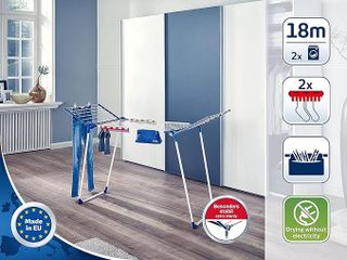 Giàn Phơi Quần Áo Leifheit 81510 Pegasus 180 - Thiết Kế Thông Minh, Chất Liệu Kim Loại Cao Cấp, Tiện Lợi, Đứng Vững, 18m Phơi đồ