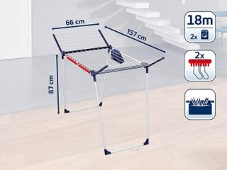 Giàn Phơi Quần Áo Leifheit 81510 Pegasus 180 - Thiết Kế Thông Minh, Chất Liệu Kim Loại Cao Cấp, Tiện Lợi, Đứng Vững, 18m Phơi đồ