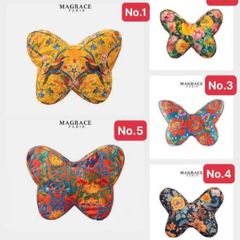 Gối Tựa Lưng Magrace Paris Hình Bướm Vintage Nền Vàng - Trang Trí Độc Đáo, Êm Ái, Phong Cách Châu Âu