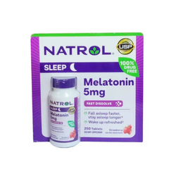 Viên ngậm Natrol Sleep 5mg - Hỗ trợ giấc ngủ ngon và sâu giấc cho người lớn, dễ sử dụng, không cần nước