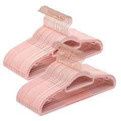 Bộ 50 Móc Treo Quần Áo Songmics Nhựa ABS Màu Hồng - Chắc Chắn, Chống Trượt, Kiểu Dáng Tiết Kiệm Không Gian, Tải Trọng 5kg