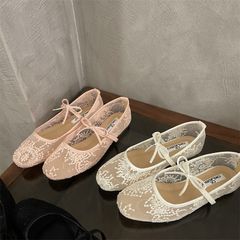 [Sẵn hàng] Giày Bệt Nữ, Giày Búp Bê Lưới, Ren, Mềm Mại, Thoáng Khí, Mẫu Mới 2025