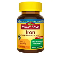 Viên uống bổ sung sắt Nature Made Iron 65mg - Hỗ trợ tạo hồng cầu, tăng cường miễn dịch - 365 viên, cho sức khỏe dẻo dai