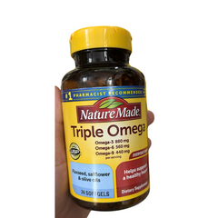 Viên Uống Triple Omega 74 Viên, Nature Made Của Mỹ