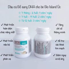 Dầu cá Bio Island DHA For Kids lọ 60v hàng Úc
