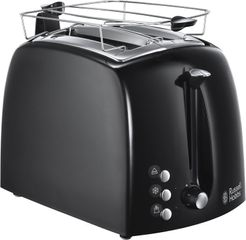 Máy Nướng Bánh Mỳ Russell Hobbs 850W Màu Đen - Điều Chỉnh 6 Mức Nướng, Kẹp Bánh Chất Lượng, Tự Động Định Tâm Bánh Mỳ