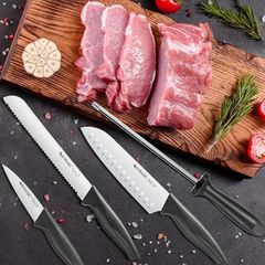 Bộ dao làm bếp cao cấp Aoresac 15 món - Dụng cụ nấu ăn đa năng, bền bỉ, sắc bén, thiết kế sang trọng cho gia đình
