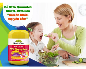Kẹo dẻo bổ sung vitamin cho trẻ biếng ăn Nature’s Way Vita Gummies 60 viên - Hương vị dâu nhẹ nhàng, hỗ trợ sức khỏe toàn diện