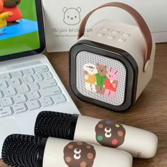 Bộ Loa Karaoke Mini 2 Mic Bluetooth Không Dây - Âm Thanh Sống Động, Pin Sạc Tiện Lợi Cho Giải Trí Mọi Nơi
