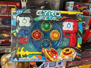 Bộ Đồ Chơi 4 Con Quay Rút Dây Gyro Metal với Sàn Thi Đấu - Đồ Chơi Vui Nhộn cho Trẻ Em từ 5 Tuổi - Món Quà Kích Thích Sáng Tạo