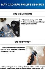 Máy Cạo Râu Philips Series 5000 S5445/03 Chính Hãng - 27 Lưỡi Dao Điện Tự Mài, Bảo Hành 24 Tháng, Bảo Đảm Sạch Sẽ Nhanh Chóng