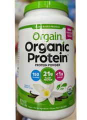 Bột Đạm Thực Vật Hữu Cơ Orgain Organic Protein 1.24kg - Hương Vị Vani - Bổ Sung Protein Tự Nhiên Cho Người Tập Gym và Ăn Chay